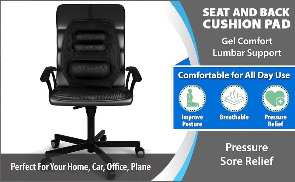 bottom cool gel comfortable upper middle memory foam spine posture neck shoulders lumbar vertebrae 