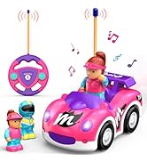 Elovien Toddler Remote Control Car, RC Race Car Toys for 3 Year Old Girl, Radio Controlled Car wi...