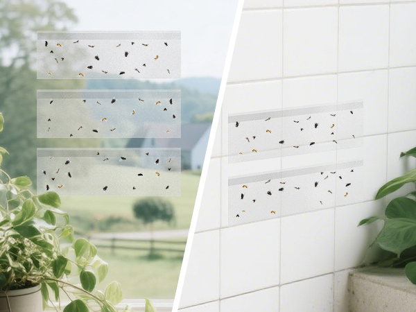 Fly Paper Sticky Strips, Fly Traps for Indoors Clear