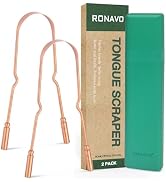 RONAVO Copper Tongue Scraper for Adults (2 Pack), 100% Pure Copper, Naturally
