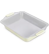 Boxiki Kitchen 8x8 Baking Pan - Non Stick Ceramic Square Cake Pan for Oven - Brownie Pan with Sil...