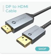4K DisplayPort to HDMI Cable Adapter 6FT, WARRKY [Aluminum Shell, Nylon Braided] High Speed (1440...