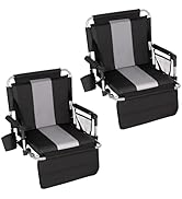 HIGH POINT SPORTS Foldable Stadium Seat Portable Folding Stadium Chairs Padded Bleacher Seat Cush...