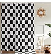 Ohocut Checkered Shower Curtain, Black and White Shower Curtains for Bathroom, Cute Retro Checker...
