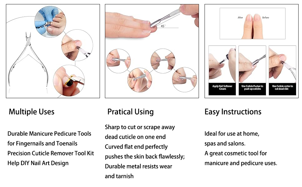 Cuticle Pusher and Cutter Clippers