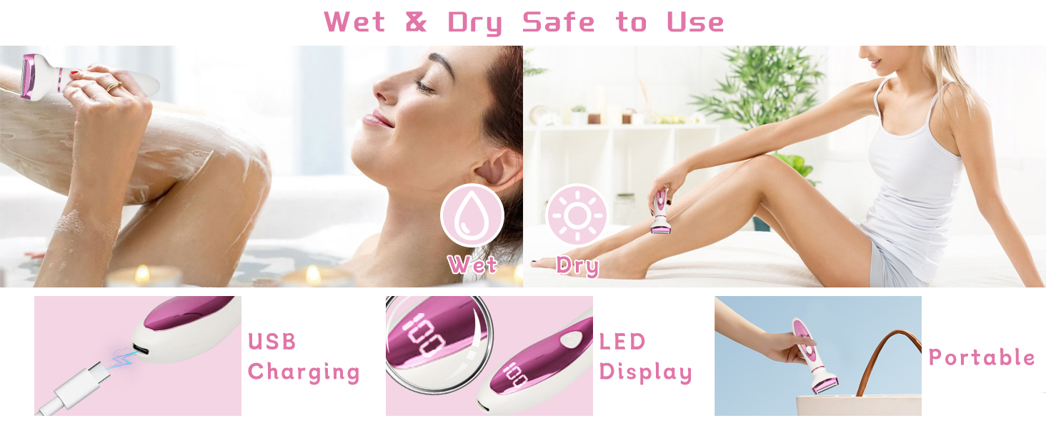 Electric Razor for Women Men Facial Hair Remover, Rechargeable Led Display Hair Removal Kit