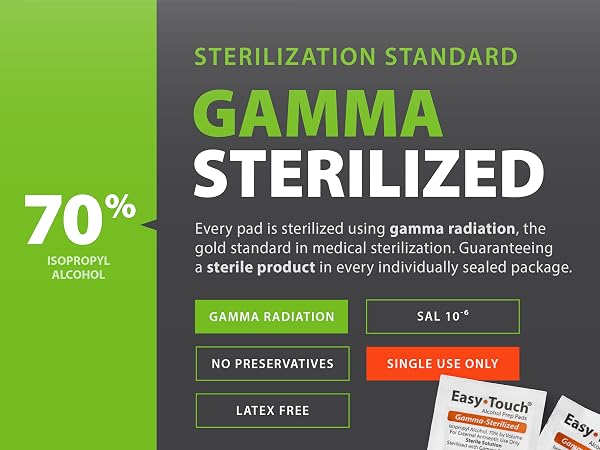 Alcohol Prep Pad Gamma Sterilized