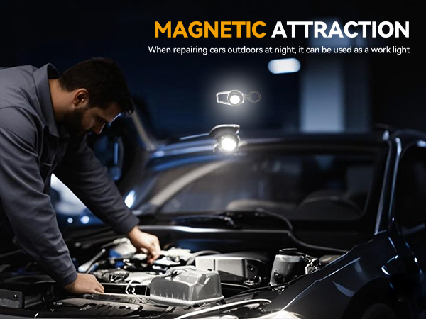 Working light with heavy duty retractable keychain