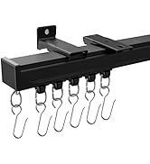 MaKefeile Ceiling Curtain Tracks Ceiling Mounted Heavy-Duty Curtains Rails Room Divider Curtain T...