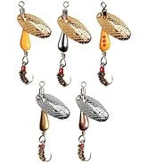 SHIAWASENA Fishing Spinners, 10pcs Trout Fishing Lures Kit, Inline Spinner Baits with Single Hook...