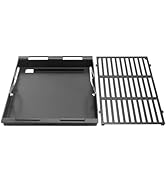 Full Size Griddle Inserts &amp; Grate for Weber Genesis II 300 Series Grills, Flat Top Grill Griddle ...