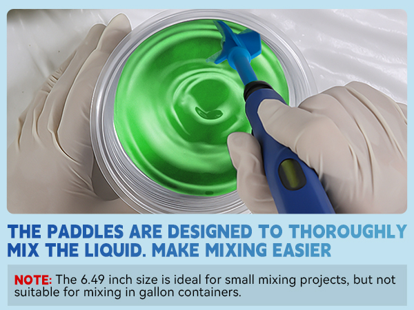 THE PADDLES ARE DESIGNED TO THOROUGHLY MIX THE LIQUID. MAKE MIXING EASIER