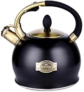 SUSTEAS Stove Top Whistling Tea Kettle - Food Grade Stainless Steel Teakettle Teapot with Cool To...