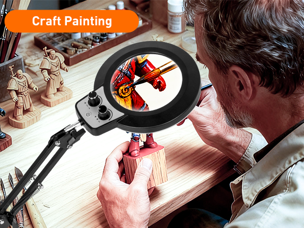 Craft Painting magnifying lamp clip on magnifying glass lamp glasses with lights magnifier