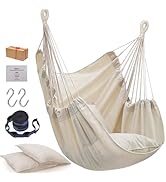 Miztli Hammock Chair Hanging Swing Chair for Bedroom-Hammock Swing with Pocket-Max 330lbs-Indoor ...