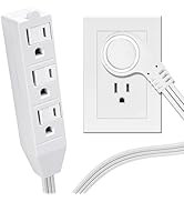 FiiMan 3 Outlet Power Strip Short Extension Cord Low-Profile Flat Plug Adapter - SPT-3 16AWG Powe...