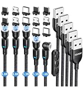 ODDADD Magnetic Charging Cable 5-Pack (1.6/3.3/3.3/6.6/6.6FT), 540° Rotating Magnetic Phone Charg...