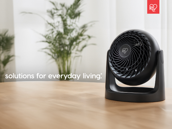 IRIS USA Desk Fan, Air Circulator, 3 Speeds, 52ft Max Air Distance, 360° Adjustable Tilt, 30 db