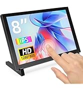 ELECROW 8 Inch Touchscreen Monitor, 1280x800 IPS LCD HD Display with Stand, Portable Capacitive T...