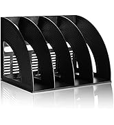 Lemical Sturdy Magazine File Holder Organizer No Width Limitation Book Rack Desktop File Folder F...