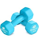 Fitness Alley Neoprene Coated Workout Dumbbells set of 2 – Anti Roll, Non Slip with Smooth Grip F...