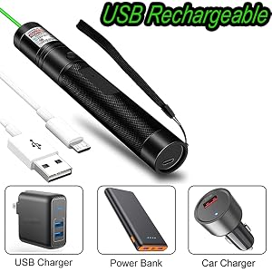rechargeable laser pointer, No need to purchase batteries and USB cables.