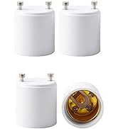 JACKYLED GU24 to E26 E27 Adapter, 4-Pack Heat Resistant Up to 392? Fire Resistant Converts GU24 B...