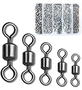 ELLYCIO 300pcs Fishing Swivels, Stainless Barrel Swivels Fishing Tackle for Saltwater Freshwater