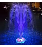 Floating Pool Fountain with Underwater Light Show, Rechargeable Battery Powered Pool Fountain, 2 ...