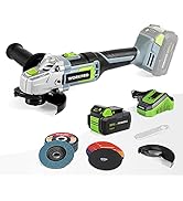 WORKPRO 20V Cordless Angle Grinder Kit, 4-1/2 Inch, Lightweight Angle Grinder Tool w/ 4.0Ah Lithi...