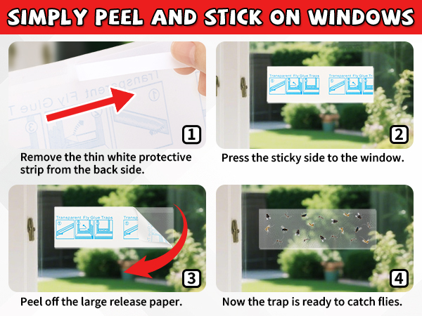 No Mess Flies Window Sticky Traps Bug Flies Strips Indoors