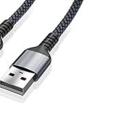 Close-up image of USB charging cable and connector components shown from multiple angles.