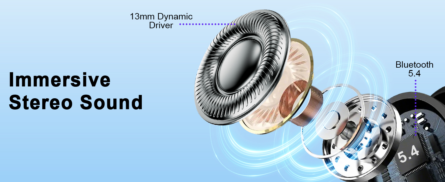 13mm Dynamic Driver bluetooth headphones