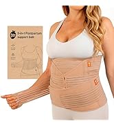 Baby Uma 3-in-1 Postpartum Belly Band - Triple Support Natural &amp; C Section Belly Binder Post Part...