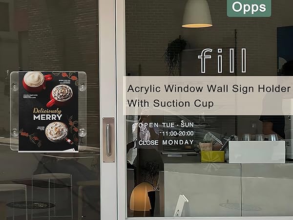 acrylic window wall sign holder