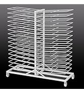 Caydo 30 Shelves Art Storage Drying Rack, Movable Drying Stand Rack w/4 Caster for Screen Printin...
