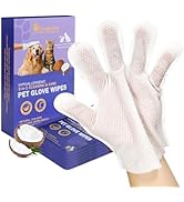 PawBubble Pet Wipes, Cleaning Glove Wipes for Dogs &amp; Cats Hypoallergenic, Lick-Safe, Full-Body Gr...