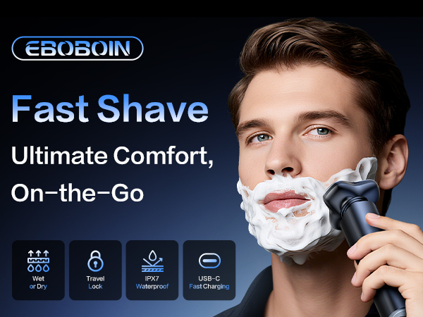 Electric Razor for Men, Men's Electric Shaver, 3-Blade Rotary Shaving System, Touch Switch