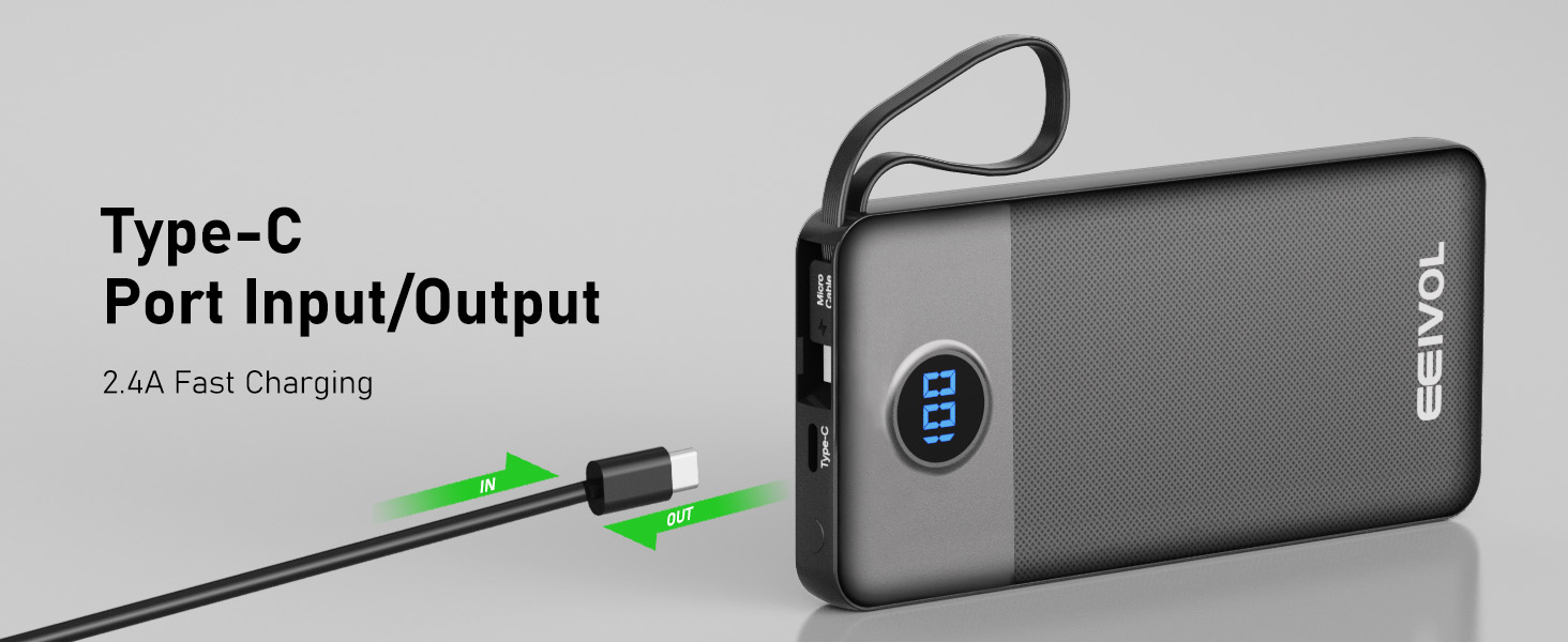 USB C Port Input/Output Power bank for iPhone