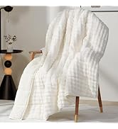 Cottonblue Weighted Blanket 15lbs for Adults, Fluffy Bubble Sherpa Fleece Weighted Blankets for Q...