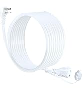 15FT White Outdoor Extension Cord - 16AWG 90Degree Flat Plug Outdoor 3 Prong Extension Cord, Sing...