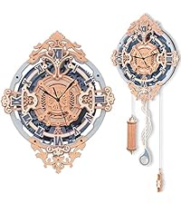 ROKR Cuckoo Clock Mechanical 3D Wooden Puzzle Kit for Adults, DIY Wooden Clock Model Building Set, U...