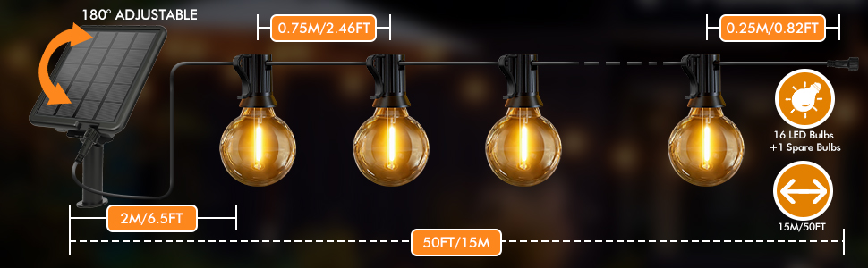 Solar String Lights Outdoor 100ft