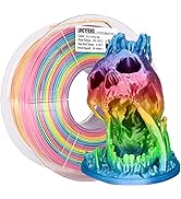 LOCYFENS Silk PLA Filament Multicolor, 3D Printer Filament Rainbow PLA Filament 1.75mm +/- 0.02mm...