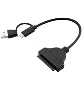 FANBLACK SATA to USB Cable, 2 in 1 USB-C/USB 3.0 to SATA III Hard Driver Adapter Compatible for 2...