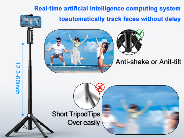 Adjustable height up to 60 inches for a wider field of view