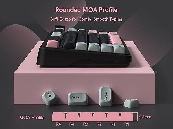 rounded MOA profile keycap set with soft, curved edges