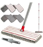 Microfiber Mops for Floor Cleaning, Flat Dust Mop with 4 Washable Pads, Dual-Sided Flip Mop for W...
