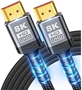8K Long HDMI Cable 2.1, 16FT Ultra HD Cable High-Speed Lead 48Gbps, HDMI Braided Cables (8K@60Hz ...