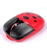 elec Space Wireless Mouse, Cute Animal Ladybug Shape Wireless Mouse, Bluetooth Computer Mouse wit...